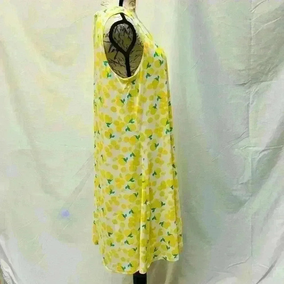 Pappagallo When Life Gives You Lemons Swing Mini Dress SZ Large Yellow White - Picture 5 of 11